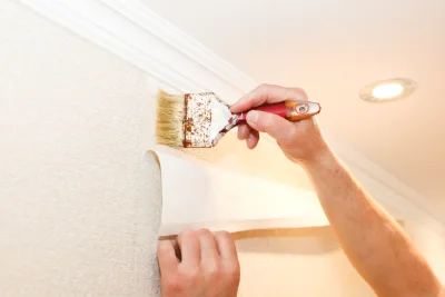 Pose de papier peint à Hercé — revêtements muraux et toiles de verre
